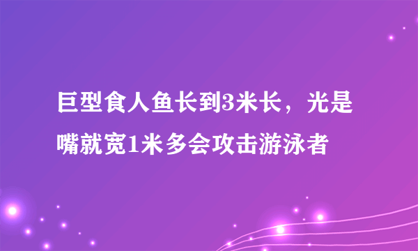 巨型食人鱼长到3米长，光是嘴就宽1米多会攻击游泳者 