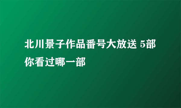 北川景子作品番号大放送 5部你看过哪一部