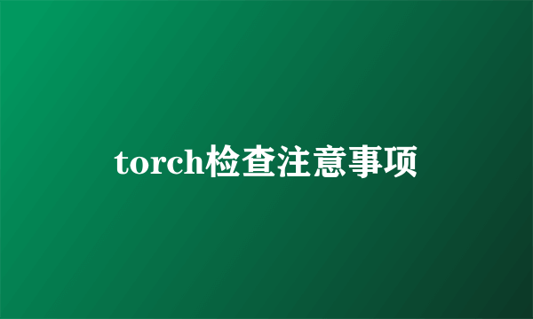 torch检查注意事项