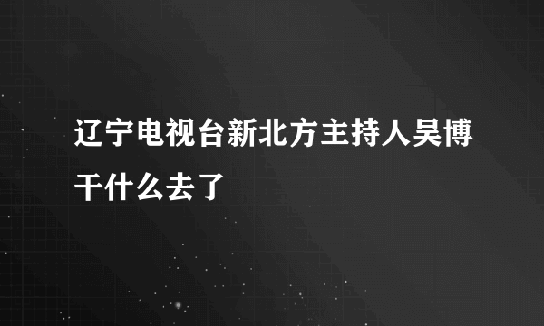 辽宁电视台新北方主持人吴博干什么去了