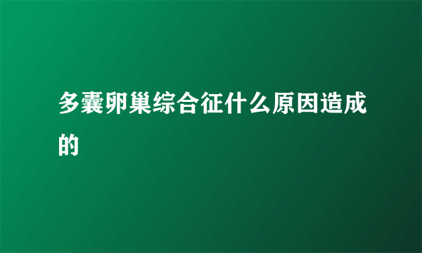 多囊卵巢综合征什么原因造成的