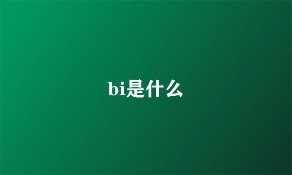 bi是什么