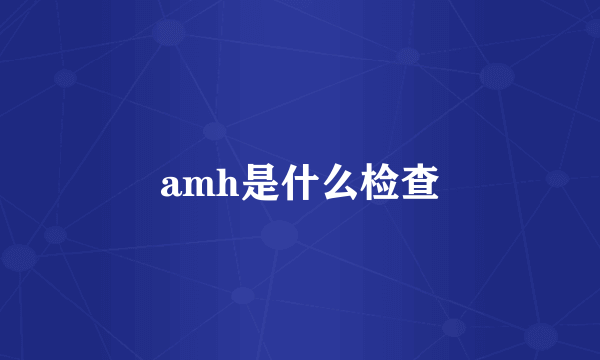 amh是什么检查