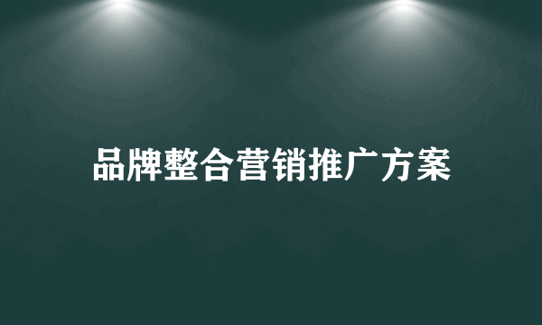 品牌整合营销推广方案