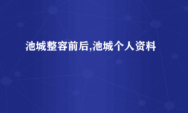 池城整容前后,池城个人资料