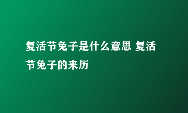 复活节兔子是什么意思 复活节兔子的来历