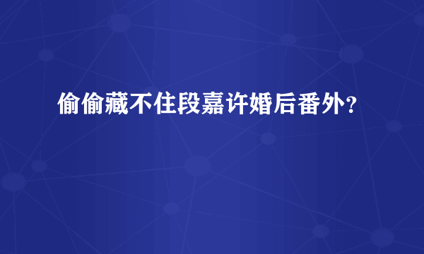 偷偷藏不住段嘉许婚后番外？