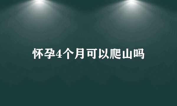 怀孕4个月可以爬山吗