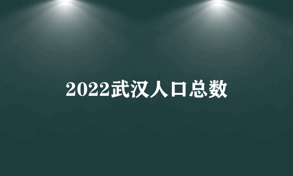 2022武汉人口总数