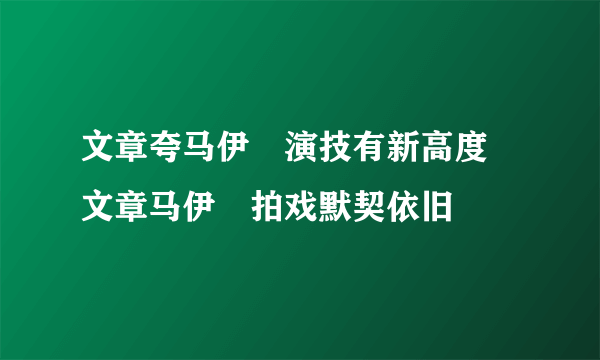 文章夸马伊琍演技有新高度 文章马伊琍拍戏默契依旧