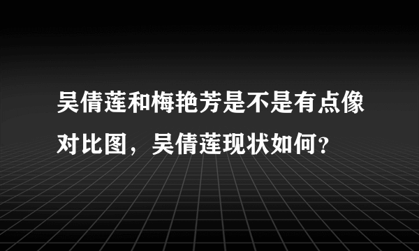 吴倩莲和梅艳芳是不是有点像对比图，吴倩莲现状如何？