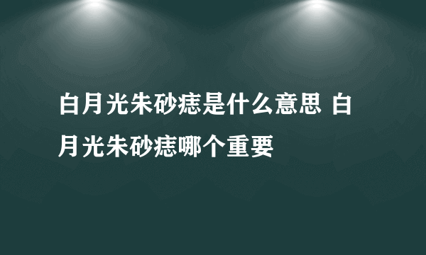 白月光朱砂痣是什么意思 白月光朱砂痣哪个重要