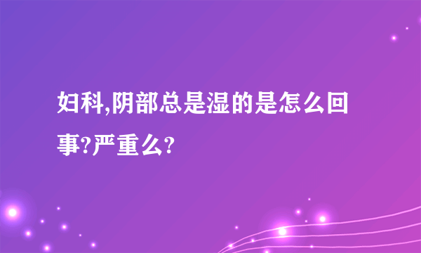 妇科,阴部总是湿的是怎么回事?严重么?