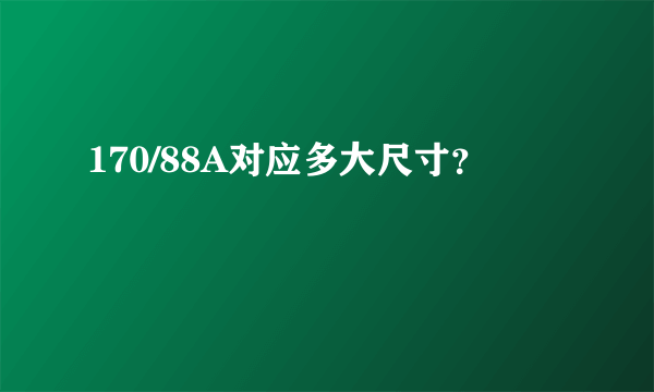 170/88A对应多大尺寸？