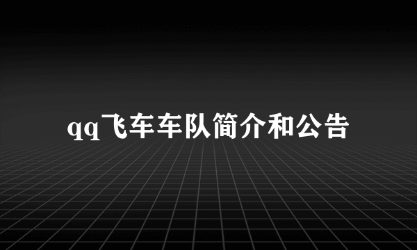 qq飞车车队简介和公告