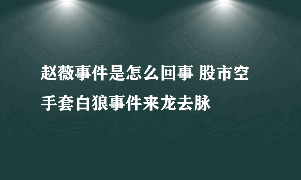 赵薇事件是怎么回事 股市空手套白狼事件来龙去脉