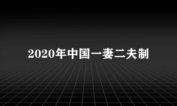 2020年中国一妻二夫制