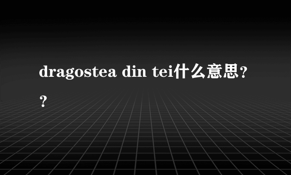 dragostea din tei什么意思？？