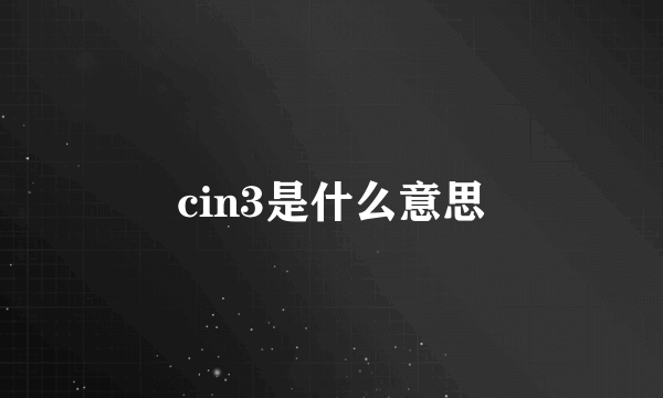 cin3是什么意思