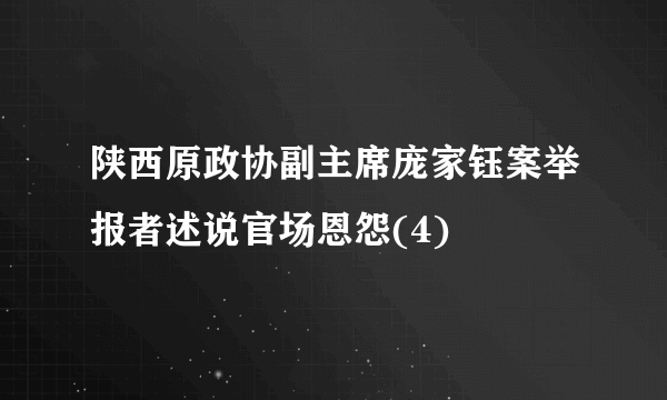 陕西原政协副主席庞家钰案举报者述说官场恩怨(4)