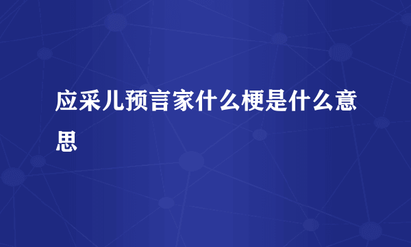 应采儿预言家什么梗是什么意思