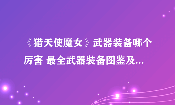 《猎天使魔女》武器装备哪个厉害 最全武器装备图鉴及获得方法