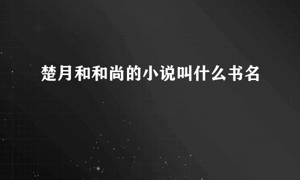 楚月和和尚的小说叫什么书名