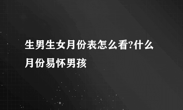 生男生女月份表怎么看?什么月份易怀男孩