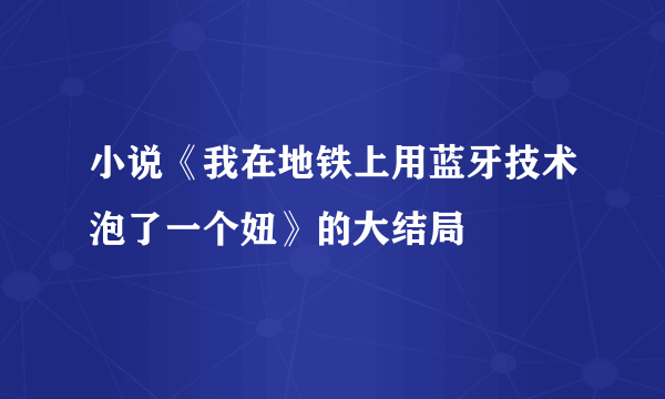 小说《我在地铁上用蓝牙技术泡了一个妞》的大结局