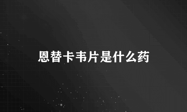 恩替卡韦片是什么药