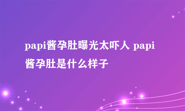 papi酱孕肚曝光太吓人 papi酱孕肚是什么样子