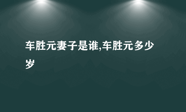 车胜元妻子是谁,车胜元多少岁