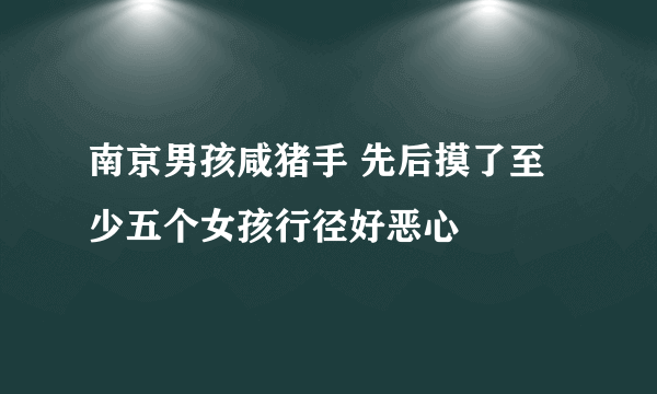 南京男孩咸猪手 先后摸了至少五个女孩行径好恶心