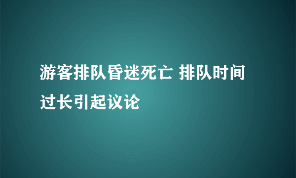 游客排队昏迷死亡 排队时间过长引起议论