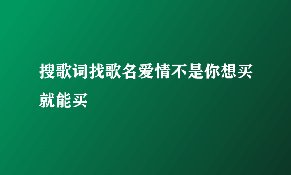 搜歌词找歌名爱情不是你想买就能买