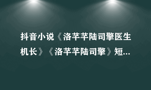 抖音小说《洛芊芊陆司擎医生机长》《洛芊芊陆司擎》短篇在线阅读(完整版/大结局)