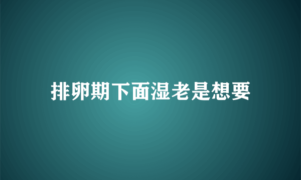 排卵期下面湿老是想要