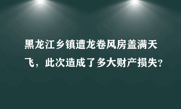 黑龙江乡镇遭龙卷风房盖满天飞，此次造成了多大财产损失？