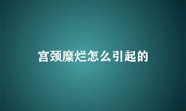 宫颈糜烂怎么引起的