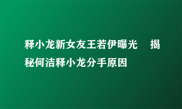 释小龙新女友王若伊曝光    揭秘何洁释小龙分手原因