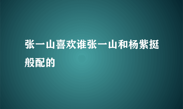 张一山喜欢谁张一山和杨紫挺般配的