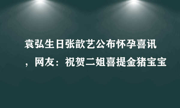 袁弘生日张歆艺公布怀孕喜讯，网友：祝贺二姐喜提金猪宝宝