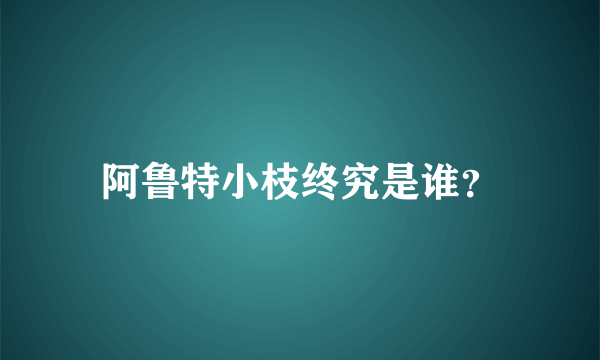 阿鲁特小枝终究是谁？