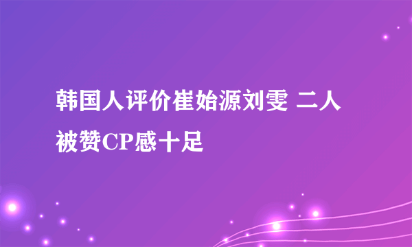 韩国人评价崔始源刘雯 二人被赞CP感十足