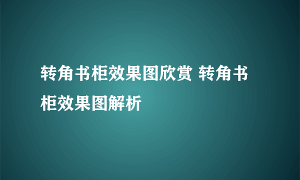 转角书柜效果图欣赏 转角书柜效果图解析