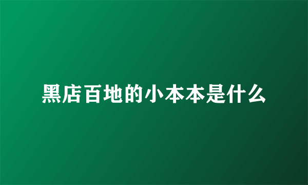 黑店百地的小本本是什么