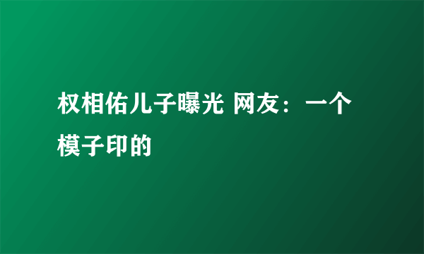 权相佑儿子曝光 网友：一个模子印的