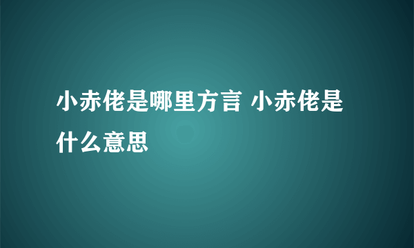 小赤佬是哪里方言 小赤佬是什么意思