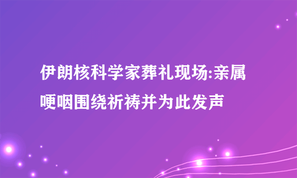 伊朗核科学家葬礼现场:亲属哽咽围绕祈祷并为此发声