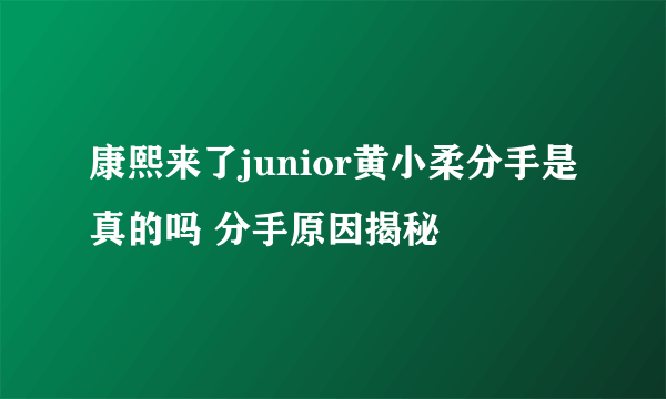 康熙来了junior黄小柔分手是真的吗 分手原因揭秘